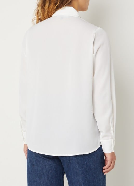 French Connection Milla blouse met borduring - achterkant 3 wit