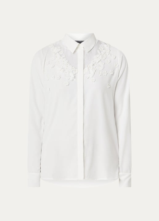 French Connection Milla blouse met borduring - voorkant wit