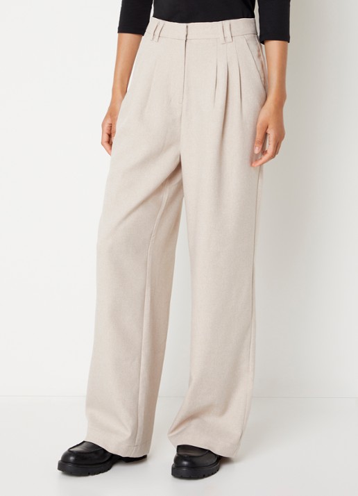 French Connection Misha high waist loose fit pantalon met steekzakken