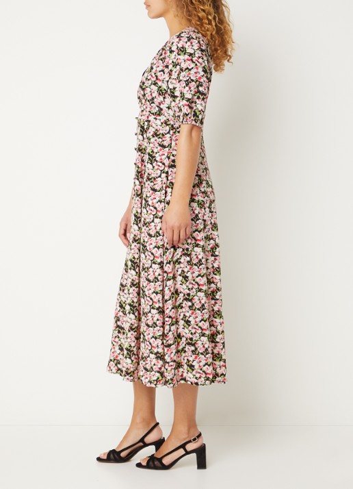 French Connection Molly midi jurk met bloemenprint - voorkant 3 roze