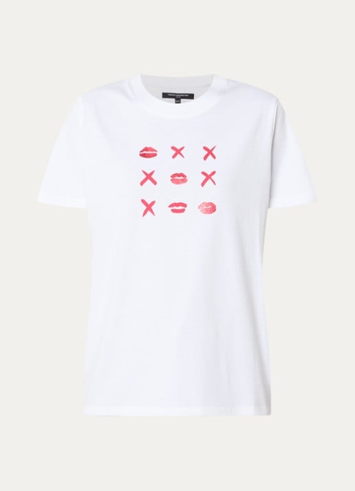 French Connection Noughts And Kisses T-shirt met print - voorkant 3 wit