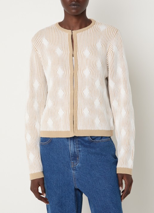 French Connection Pheby grofgebreid vest met ingebreid patroon
