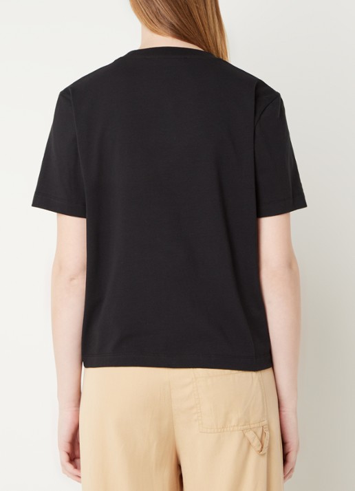 French Connection Rallie t-shirt met rijgdetail - achterkant zwart