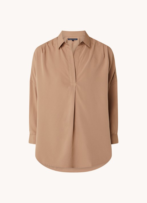 French Connection Rhodes oversized tuniek - voorkant 3 zand