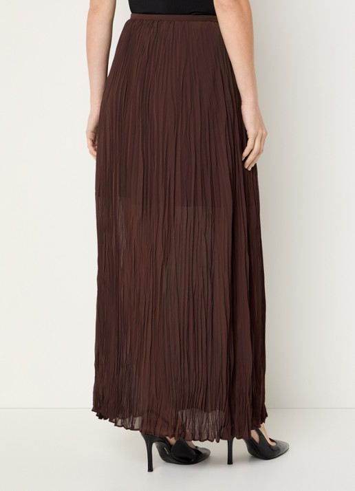 French Connection Saylor maxi rok met plissé - achterkant 3 bruin