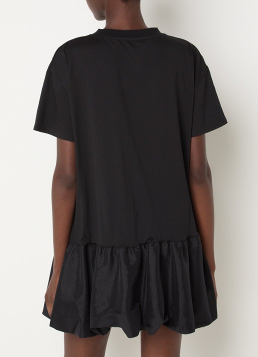 French Connection Sivine mini jurk met peplum - achterkant 3 zwart