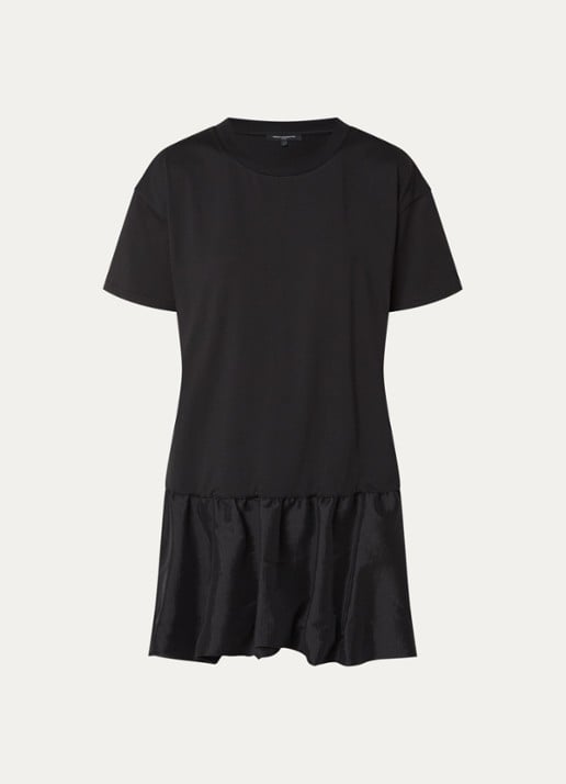French Connection Sivine mini jurk met peplum - voorkant zwart