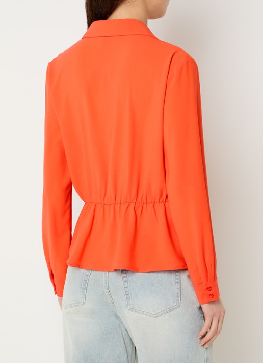 French Connection Thelma blouse met plooidetail - achterkant 3 oranje