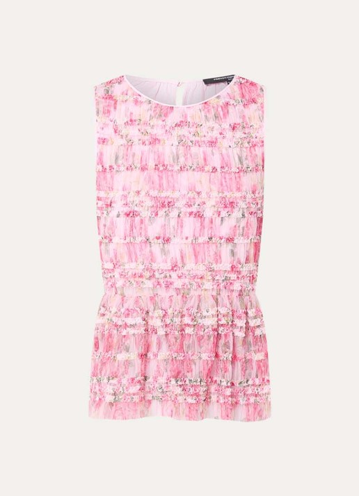 French Connection Vanessa top met bloemenprint - voorkant 3 roze