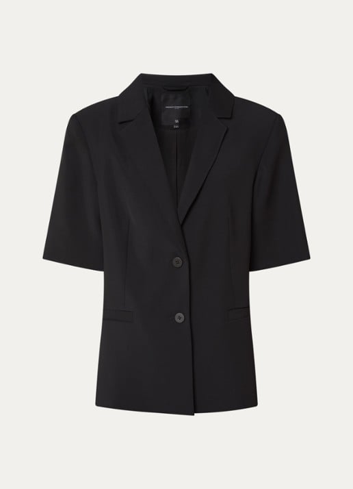 French Connection Vinnie blazer met paspelzakken - voorkant 3 zwart