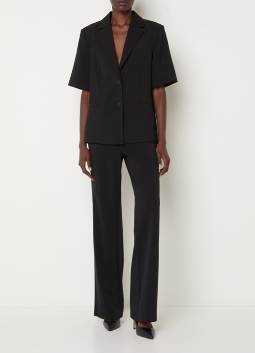 French Connection Vinnie blazer met paspelzakken - voorkant 4 zwart