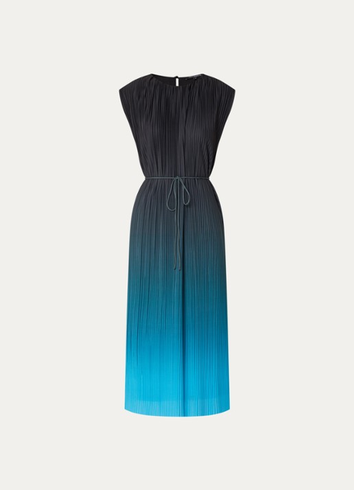 French Connection Xena midi jurk met dip-dye dessin - voorkant zwart