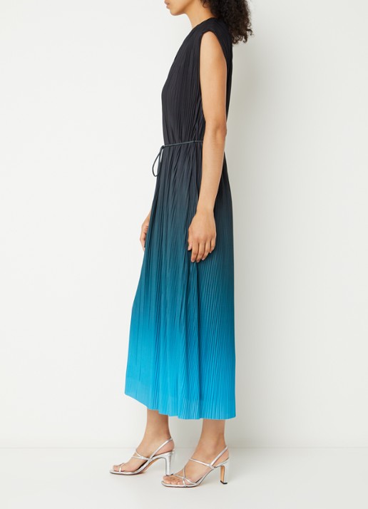 French Connection Xena midi jurk met dip-dye dessin - voorkant 2 zwart