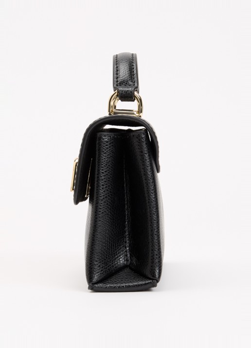 FURLA 1927 Mini handtas van leer met structuur - detail 3 zwart