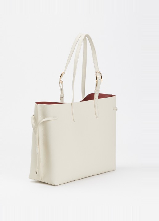 FURLA Ava L schoudertas van kalfsleer - achterkant 4 creme