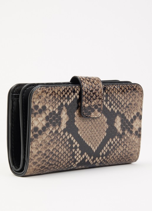 FURLA Camelia portemonnee van leer met slangenprint - achterkant zand