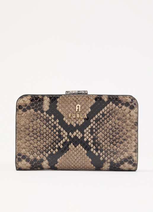 FURLA Camelia portemonnee van leer met slangenprint