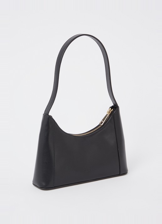 FURLA Diamante Mini schoudertas van leer - achterkant 4 zwart