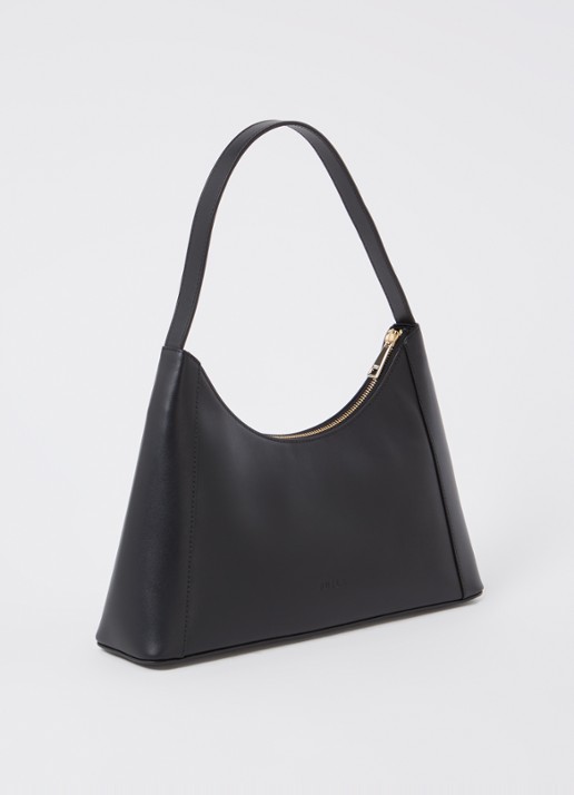 FURLA Diamante S schoudertas van leer - achterkant zwart