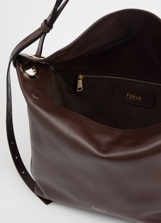 FURLA Ginevra M schoudertas van leer - detail 3 bruin