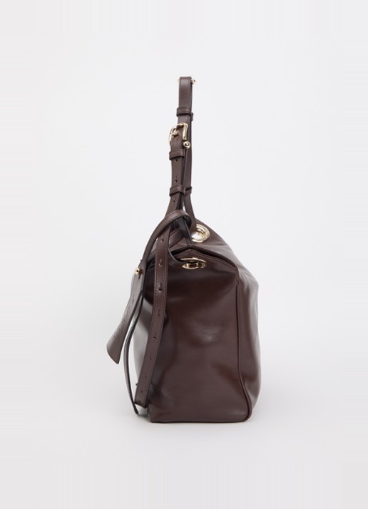FURLA Ginevra M schoudertas van leer - detail 4 bruin