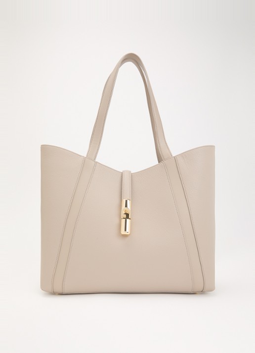 FURLA Goccia L schoudertas van kalfsleer met logo