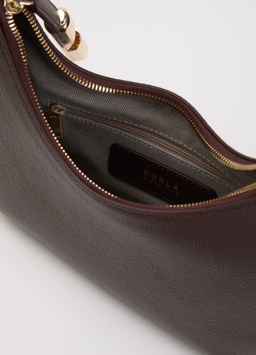 FURLA Goccia S schoudertas van leer  - detail 2 chocoladebruin