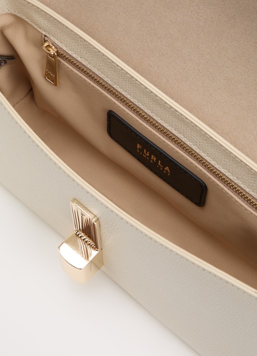 FURLA Iride S crossbodytas van leer met afneembare schouderriem - detail 3 beige