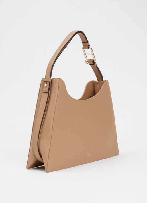 FURLA Nuvola L schoudertas van kalfsleer - achterkant beige
