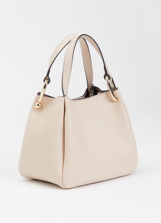 FURLA Nuvola Mini handtas van leer - achterkant beige