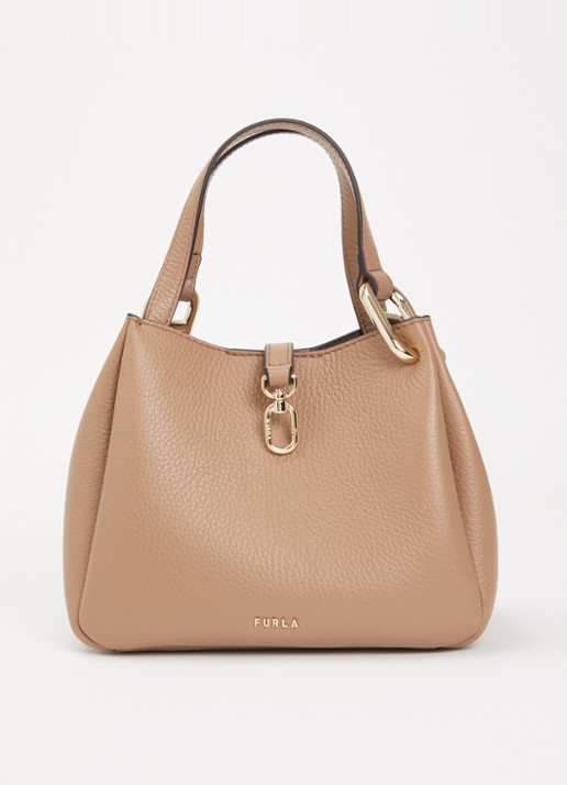 FURLA Nuvola Mini handtas van leer - voorkant donkerbeige