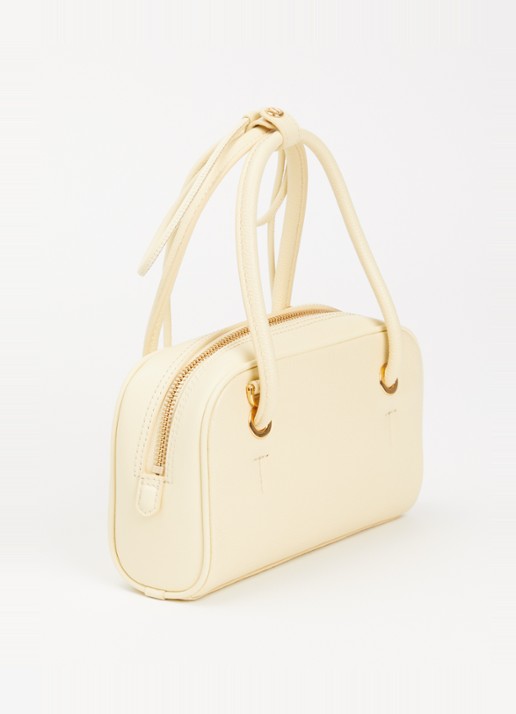 FURLA Poppy Mini handtas van leer - achterkant lichtgeel