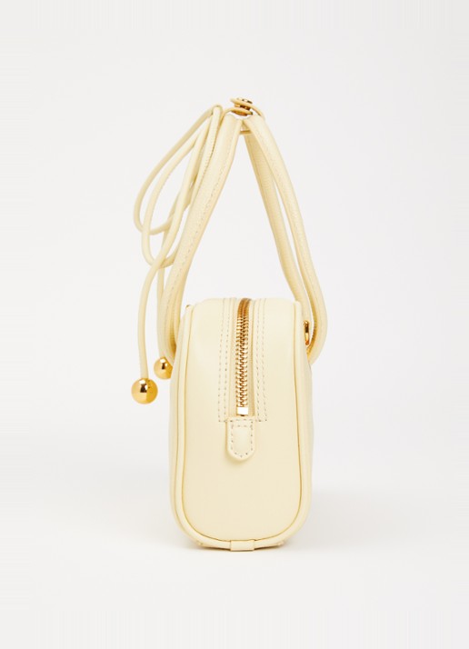 FURLA Poppy Mini handtas van leer - detail 3 lichtgeel