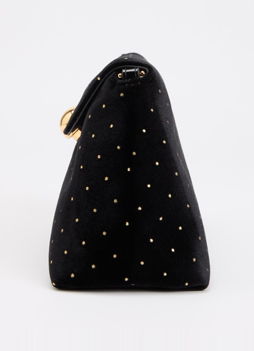 FURLA Sfera Soft Mini crossbodytas van fluweel met verstelbare schouderriem - detail 2 zwart