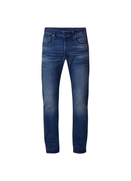 G-Star RAW 3301 Mid rise slim fit jeans met stretch - voorkant 4 indigo