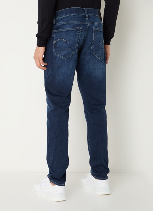 G-Star RAW 3301 slim fit jeans met donkere wassing - achterkant donkerblauw