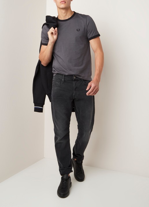 G-Star RAW 3301 Straight fit jeans met stretch - voorkant 2 donkergrijs