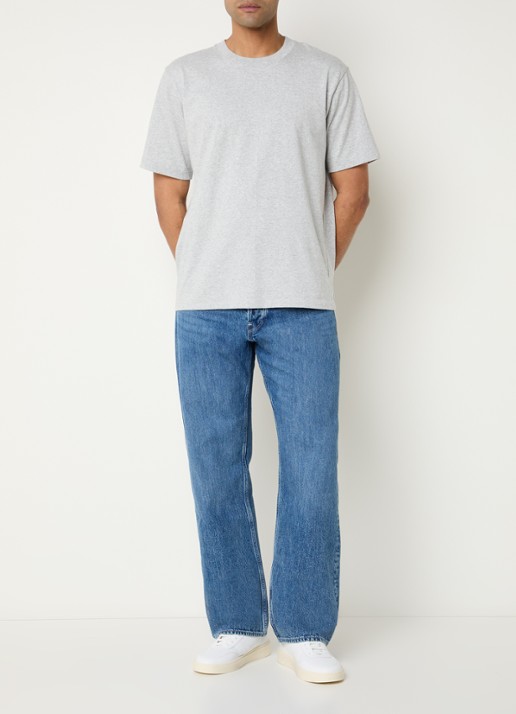 G-Star RAW Deeggie straight leg jeans met medium wassing - voorkant 5 indigo