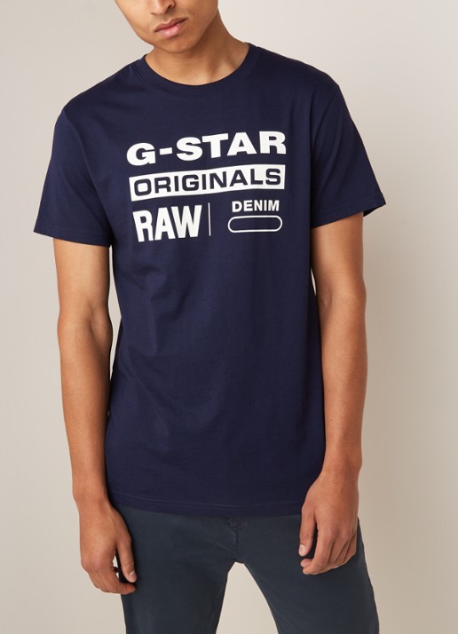G-Star RAW Graphic T-shirt met tekstopdruk - detail 3 royalblauw