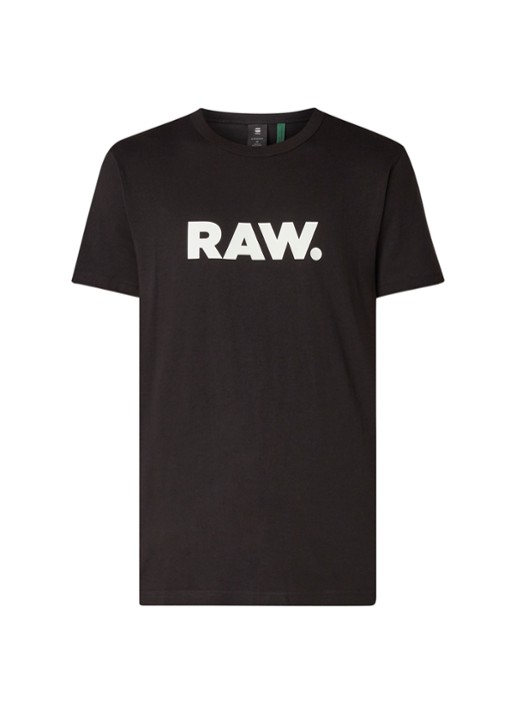 G-Star RAW Holorn T-shirt met logoprint - voorkant 3 zwart