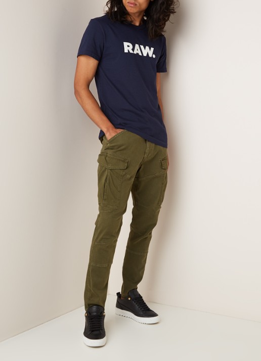 G-Star RAW Holorn T-shirt met logoprint - voorkant 4 royalblauw