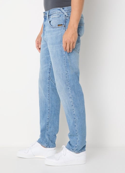 G-Star RAW Morry tapered jeans met lichte wassing - detail 5 indigo