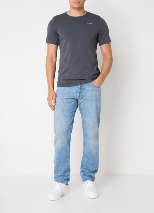 G-Star RAW Morry tapered jeans met lichte wassing - voorkant 3 indigo