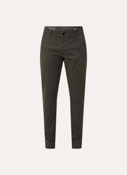 G-Star RAW Skinny fit chino met steekzakken - voorkant 4 bronsgroen