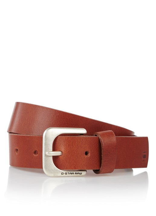 G-Star RAW Zed riem van leer - voorkant cognac