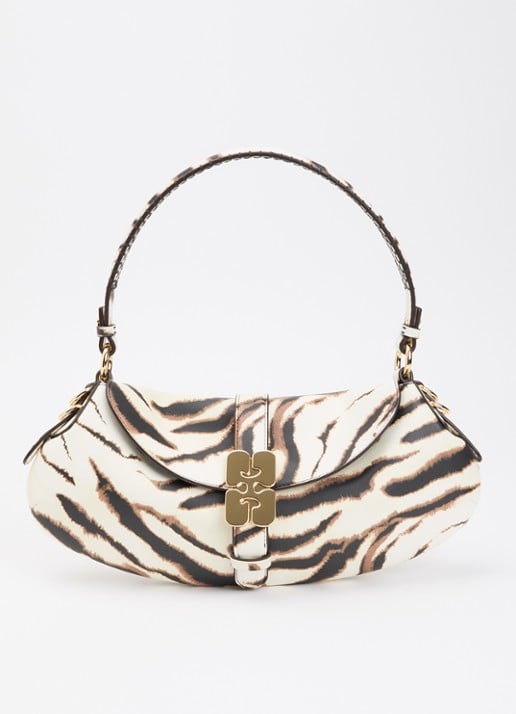 Ganni B-Kat schoudertas met zebraprint