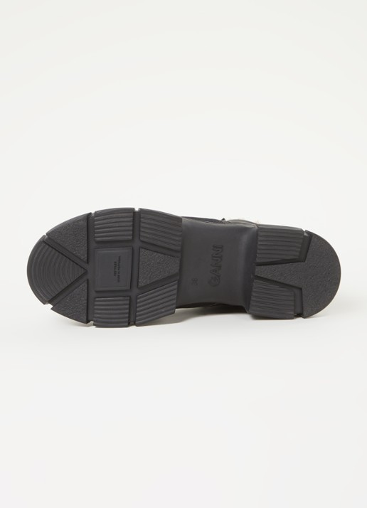 Ganni Bikerboot met voering van imitatiebont - detail 3 zwart