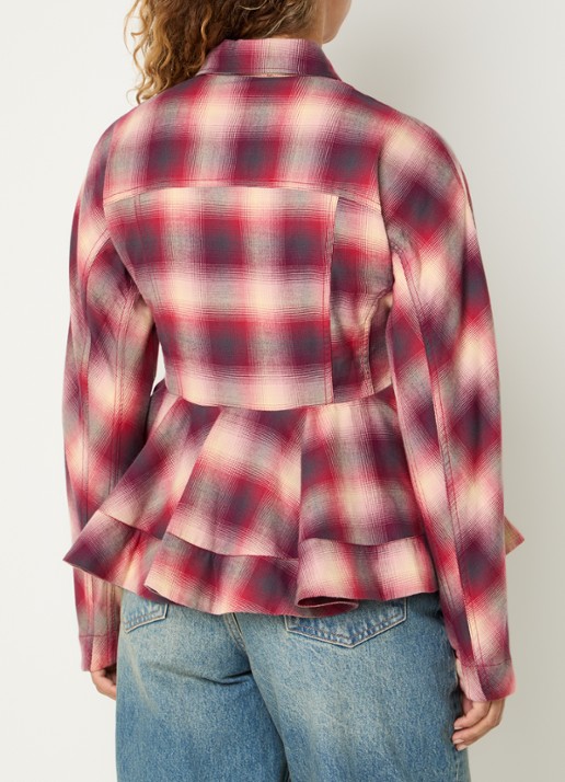 Ganni Blouse met print - achterkant 4 kersenrood