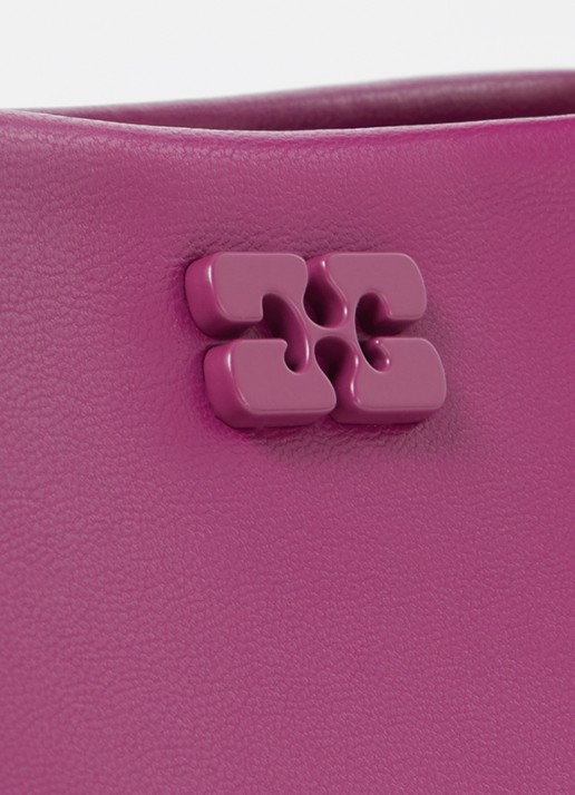 Ganni Bou mini handtas met afneembare schouderriem - detail 4 donkerroze
