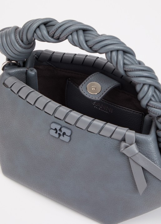 Ganni  Bou Mini handtas met gevlochten details en afneembare schouderriem - detail 2 staalblauw